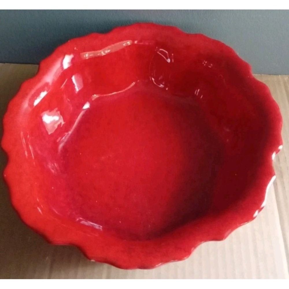 Vintage Italy Pottery Red Glazed Bowl Decorative‎ Fruit Dish Serving - Picture 3 of 5